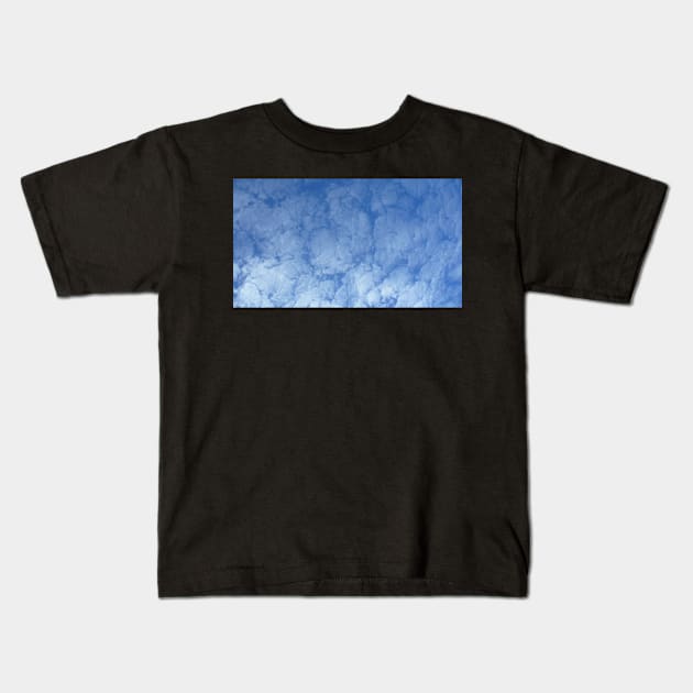 White Blue Cloudy Sky Kids T-Shirt by KaSaPo